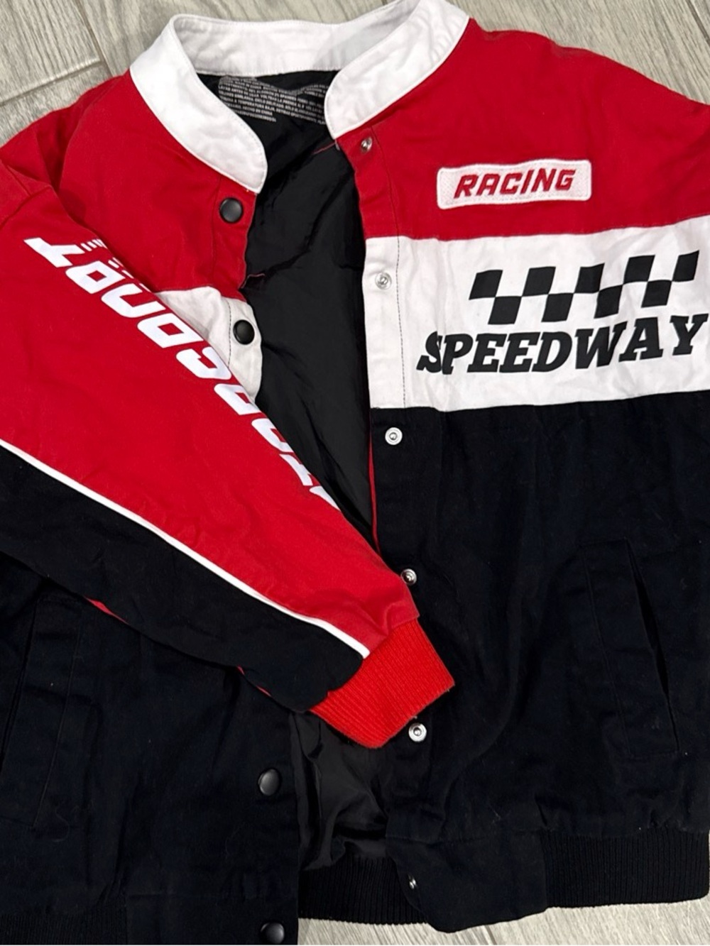 Kids Racing Speedway Jacket - Red, Black & White